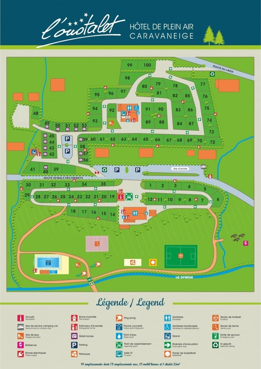 Plan | camping l'Oustalet | Châtel | Haute-Savoie