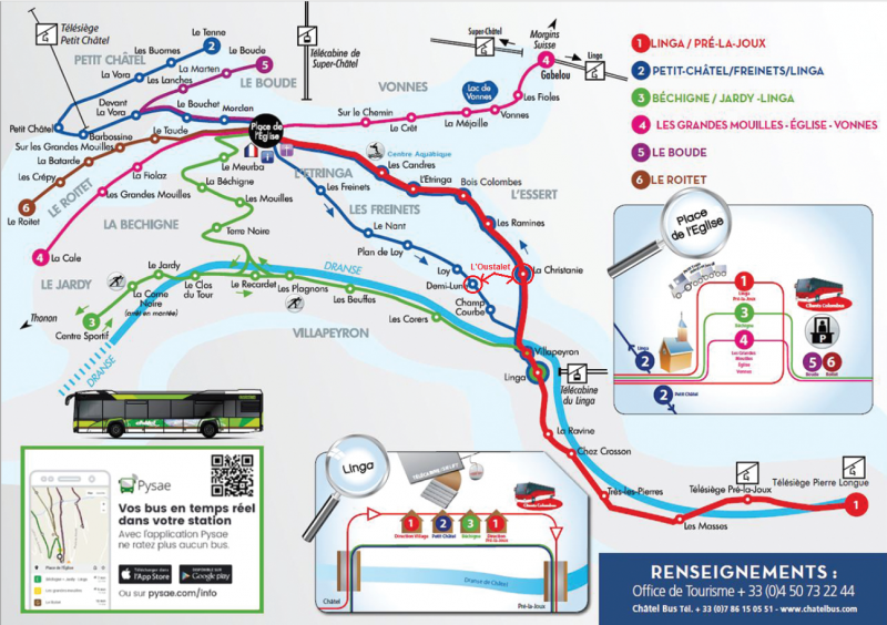 Plan bus Châtel | camping l'Oustalet | Hiver 2022/2023