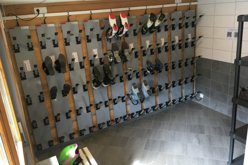 Ski boots storage room